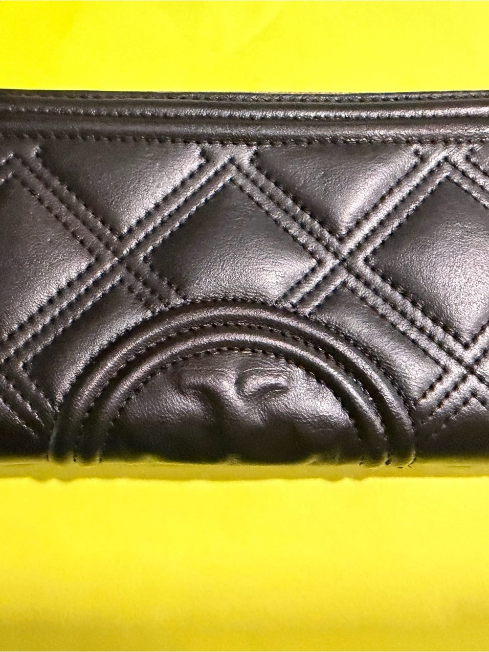 Tory Burch Black Quilted Leather Long Wallet